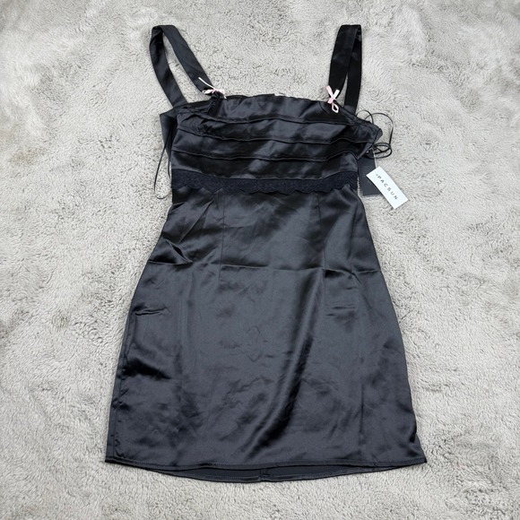 NWT Beverly and Beck Mini Dress Black Lace Open Back Party Dress S‎ Y2K Whimsy - Picture 1 of 6